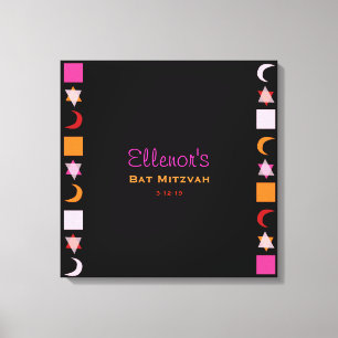 Lienzo La barra BRILLANTE Mitzvah del palo del ROSA