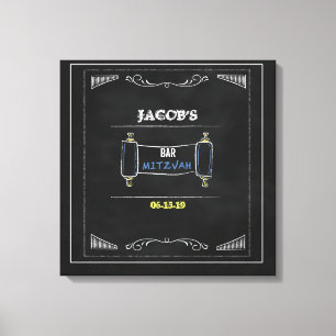 Lienzo La barra Mitzvah del palo de la PIZARRA firma
