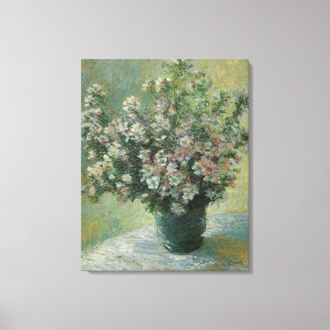Lienzo La barrera de flores de Claude Monet (Anverso)
