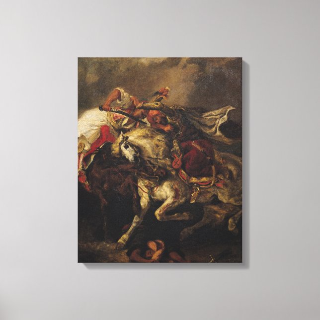 Lienzo La batalla de Giaour y Hassan (Anverso)