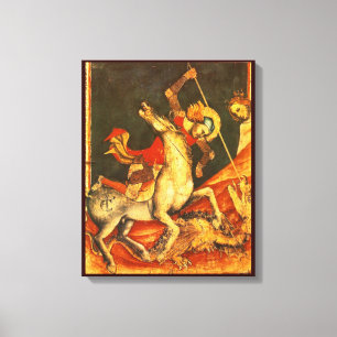 Lienzo La batalla de San Jorge con el dragón