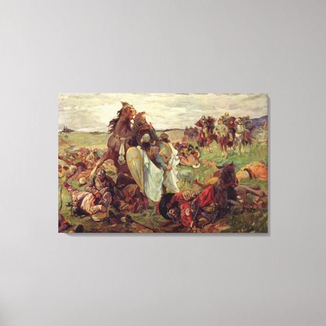 Lienzo La batalla entre rusos y tártaros, 1916 (Anverso)