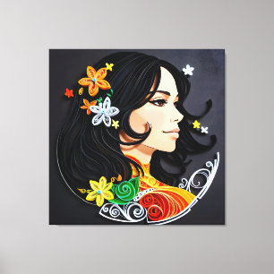 Lienzo La belleza de una señora