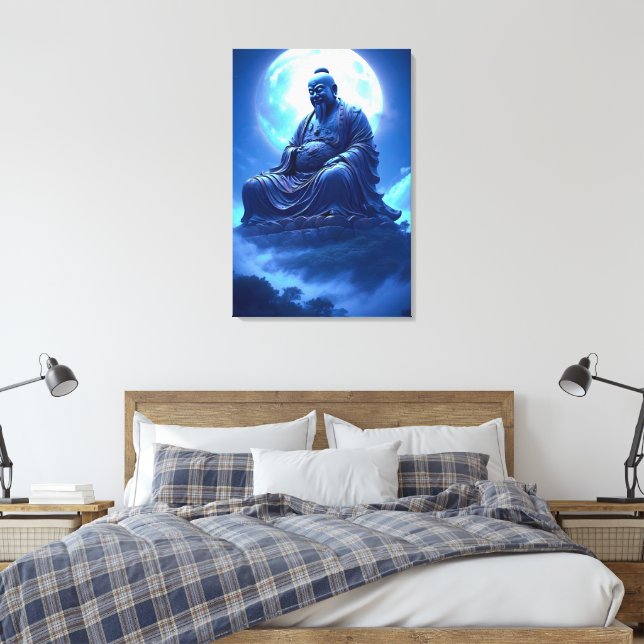 Lienzo La Bendición de la Luna sobre la Estatua Celestial (Insitu(Dormitorio))