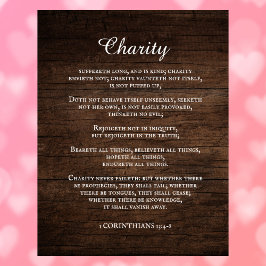 Lienzo La Biblia del Rey James Verse 1 Corintios 13 Rústi