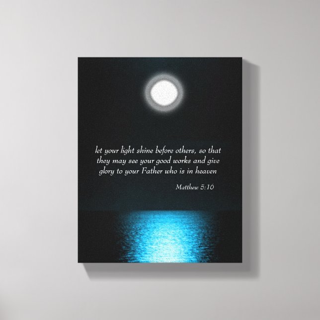 Lienzo La Biblia inspiradora permite que tu luz brille (Anverso)