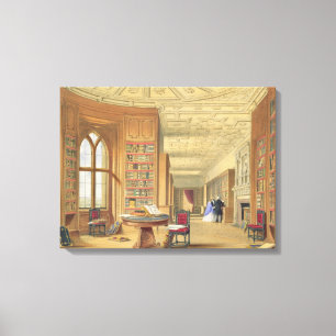 Lienzo La biblioteca, castillo de Windsor, 1838 (litho
