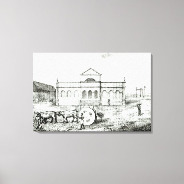 Lienzo La Bolsa de Río, un trapiche público (Anverso)