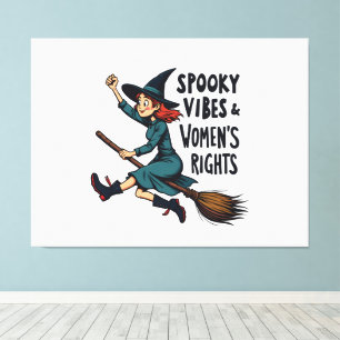 Lienzo La bruja de Halloween de la derecha de las mujeres