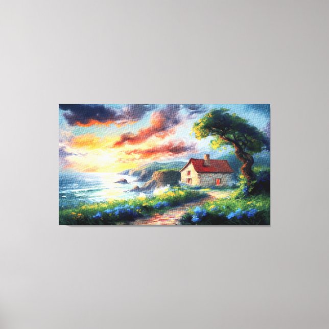 Lienzo La cabaña costera (Anverso)