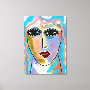 Lienzo La cabeza en las nubes resume la pintura digital