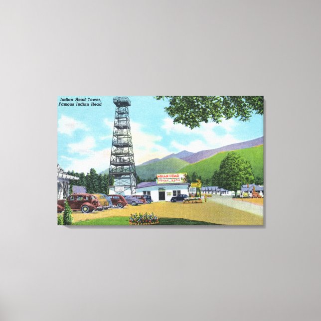 Lienzo La cabeza india y la vista de la torre de la cabez (Anverso)