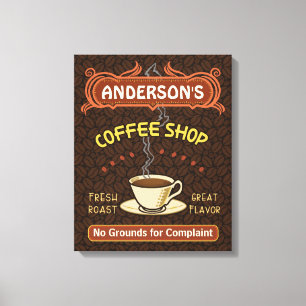 Lienzo La cafetería con la taza crea sus los propios