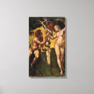 Lienzo La Caída - Adán y Eva por Rafael Sanzio