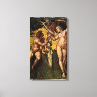 Lienzo La Caída - Adán y Eva por Rafael Sanzio