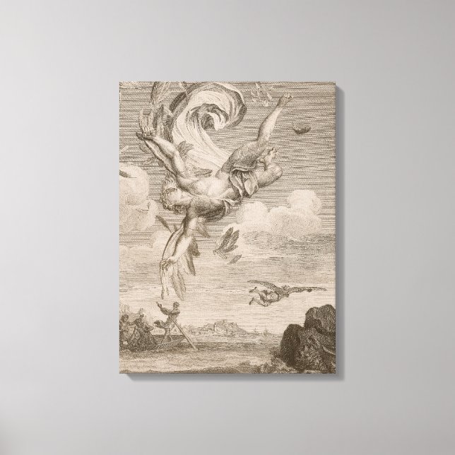 Lienzo La caída de Icarus, 1731 (grabado) (Anverso)