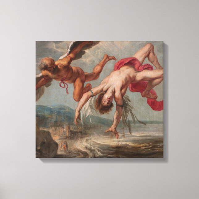 Lienzo La caída de Icarus (por Jacob Peter Gowy) (Anverso)