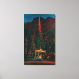 Lienzo La caída del fuego del punto del glaciar