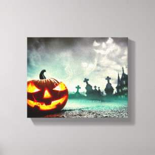 Lienzo La calabaza de Halloween luminosa de SlipperyJoe w