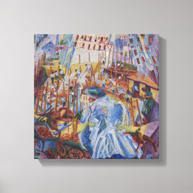 Lienzo La calle entra a la casa - Umberto Boccioni (Anverso)