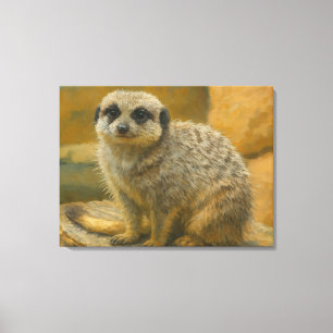 Lienzo La calma vigilante - Retrato realista de Meerkat