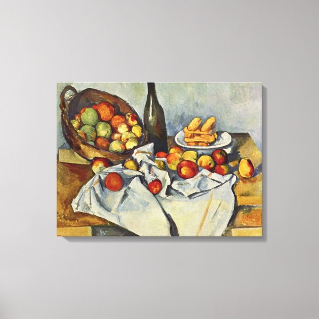 Lienzo La canasta de manzanas de Paul Cezanne (Anverso)