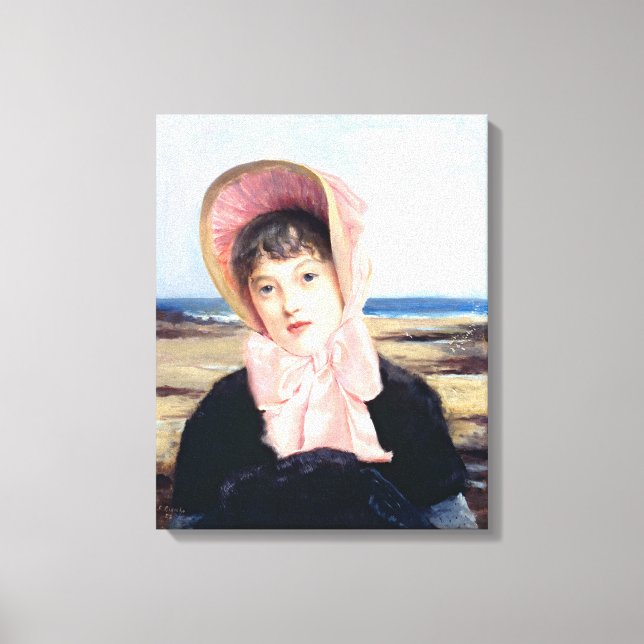 Lienzo La capelina rosa de Jacques-Emile Blanche (1883) (Anverso)