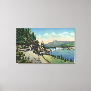 Lienzo La carretera y los túneles ferroviarios acercan a