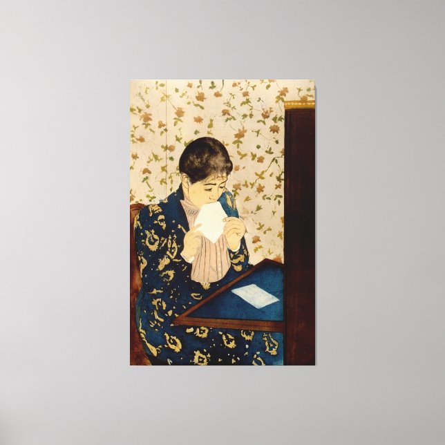 Lienzo La carta de Mary Cassatt (aproximadamente 1891) (Anverso)