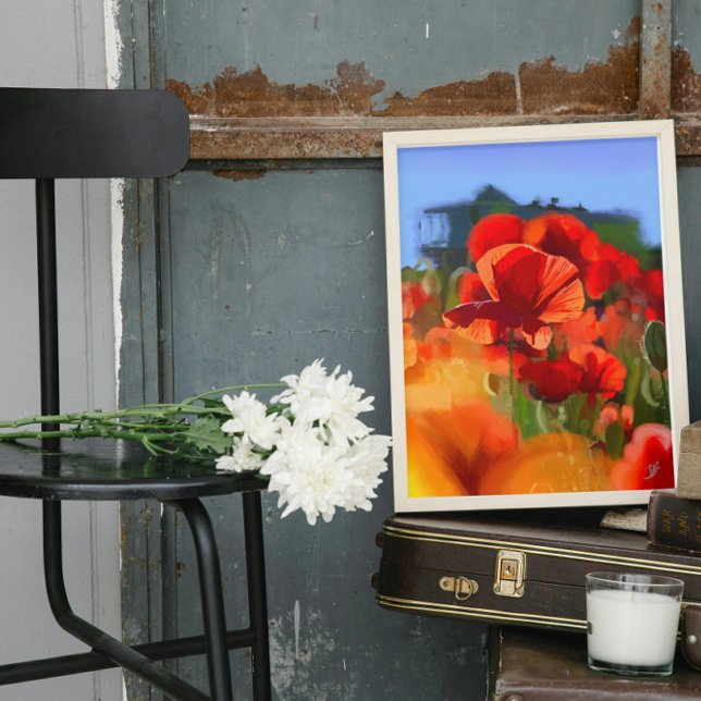 Lienzo La casa de las amapolas - pintura al óleo (Subido por el creador)