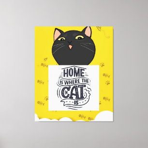 Lienzo La Casa Es Donde Está El Gato   El mejor propietar