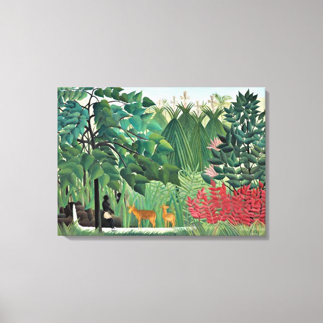 Lienzo La cascada de Henri Rousseau (Anverso)