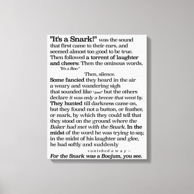 Lienzo La caza de la garganta por Lewis Carroll (Anverso)