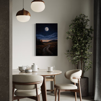 Lienzo La caza - Encantador paisaje nocturno de luna llen