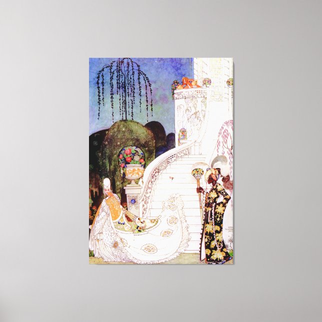 Lienzo La Cenicienta de Kay Nielsen deja la pelota (Anverso)