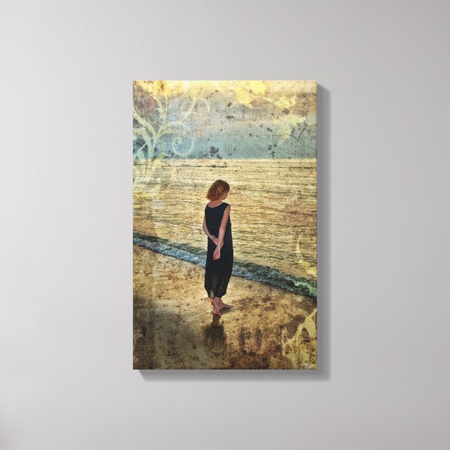 Lienzo La chica a la playa (Anverso)