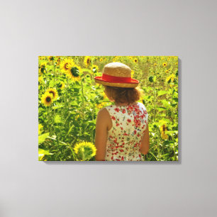 Lienzo La chica de los girasoles