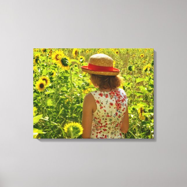 Lienzo La chica de los girasoles (Anverso)