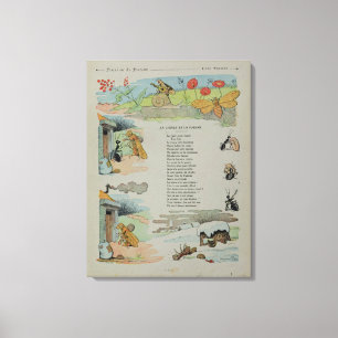 Lienzo La Cicada y la hormiga de las fábulas