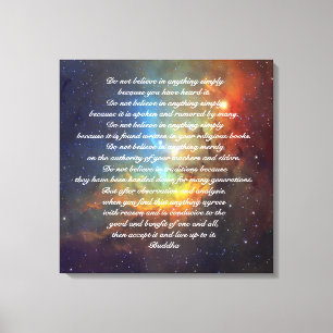 Lienzo La cita de Buda no cree noticias hoy