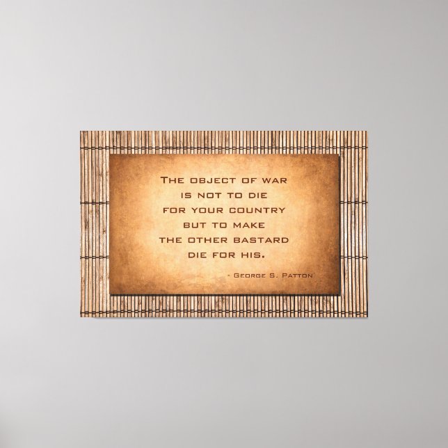 Lienzo La cita del objeto de guerra del general George Pa (Anverso)