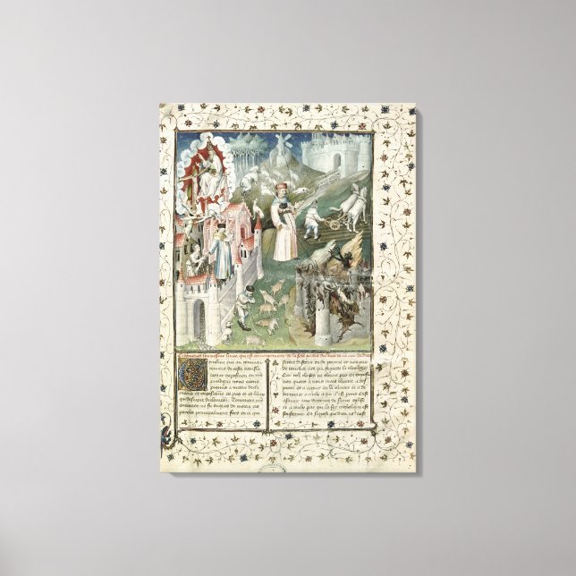 Lienzo La ciudad de Dios, la ciudad de Caen y la ciudad d (Anverso)