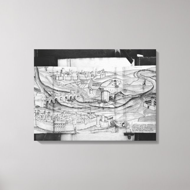 Lienzo La ciudad y el pueblo de Carcassonne, 1462 (Anverso)