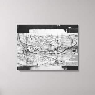 Lienzo La ciudad y el pueblo de Carcassonne, 1462