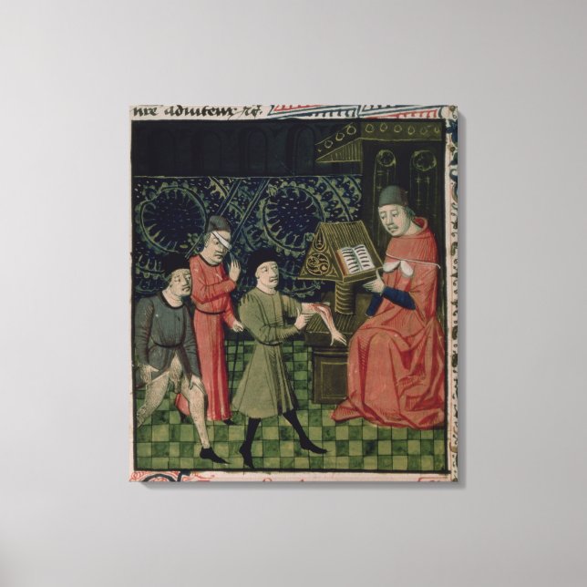 Lienzo La clínica del cirujano, de Guy de Chauliac (Anverso)