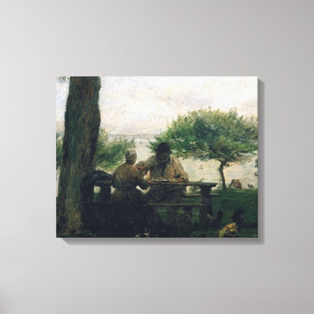 Lienzo La Comida en Honfleur, 1875 (Anverso)