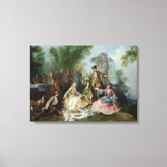 Lienzo La Comida Fiesta de Caza, c. 1737 (Anverso)