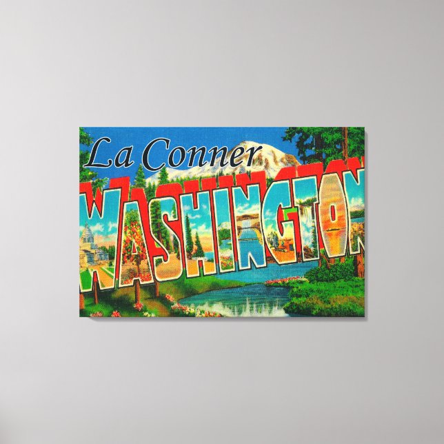 Lienzo La Conner, Washington - Grandes Escenas de letras (Anverso)