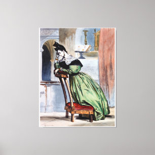Lienzo La contemplativa dama victoriana en verde - Ar ele