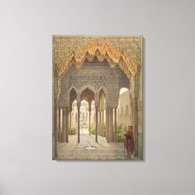 Lienzo La Corte de los Leones, la Alhambra, Granada, 185 (Anverso)